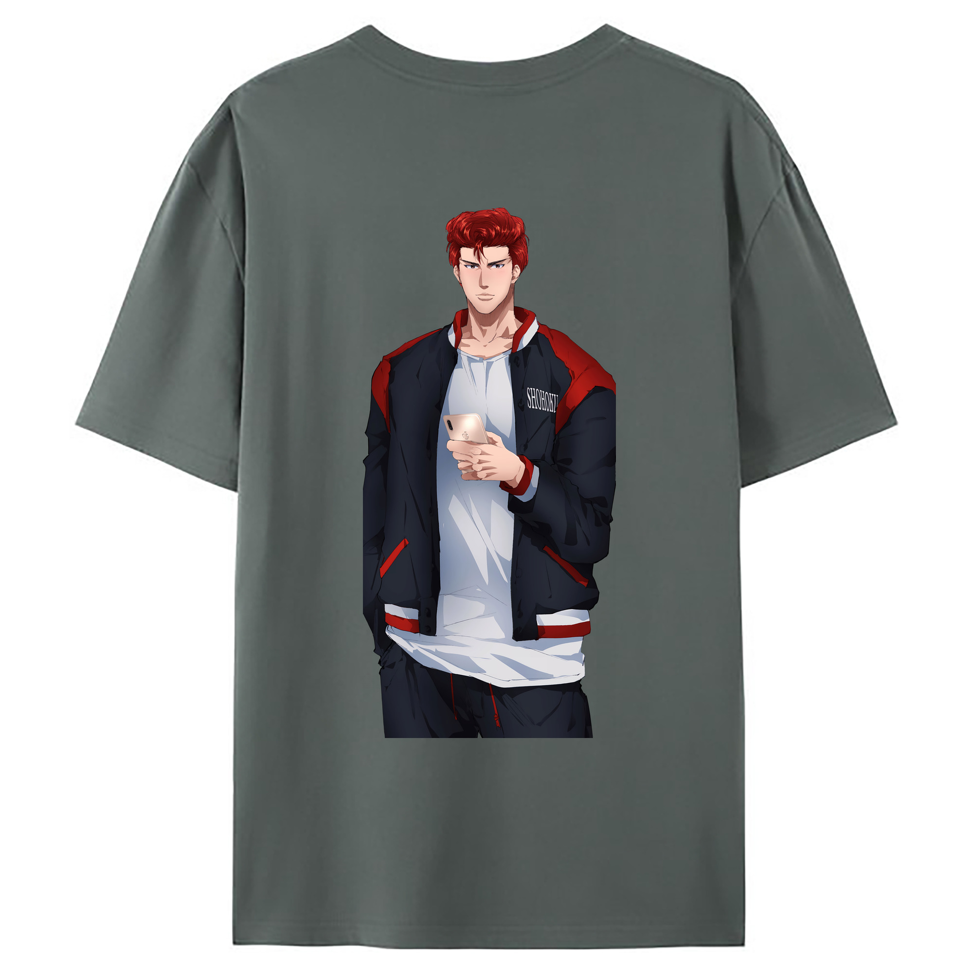 （画像用） SLAM DUNK／スラムダンク 綿100％ メンズ半袖Tシャツ（バックプリント） 通気性